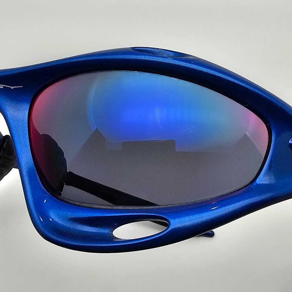 *SOLD* Oakley 04-600 Racing Jacket Gen 2 New Blue Frame +Red Iridium Sunglasses - Picture 11 of 14